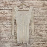 WHITE IRREDESCENT SHORT DRESS