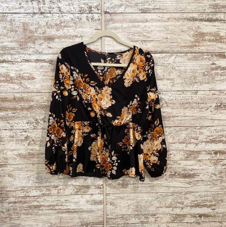 BLACK/ORANGE LONG SLEEVE TOP