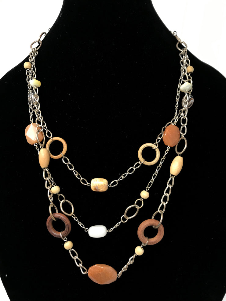 ORANGE GEM BROWN CIRCLES NECK