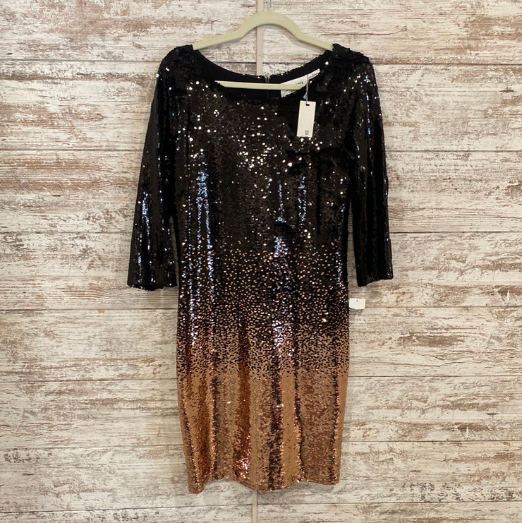 BLACK/GOLD SEQUIN SHORT DRESS