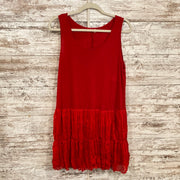 RED SLEEVELESS SHORT DRESS