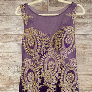 PURPLE/GOLD LONG EVENING GOWN