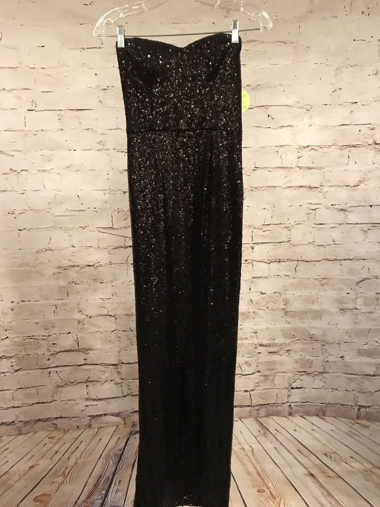 NEW- BLACK LONG EVENING GOWN W/ SLIT