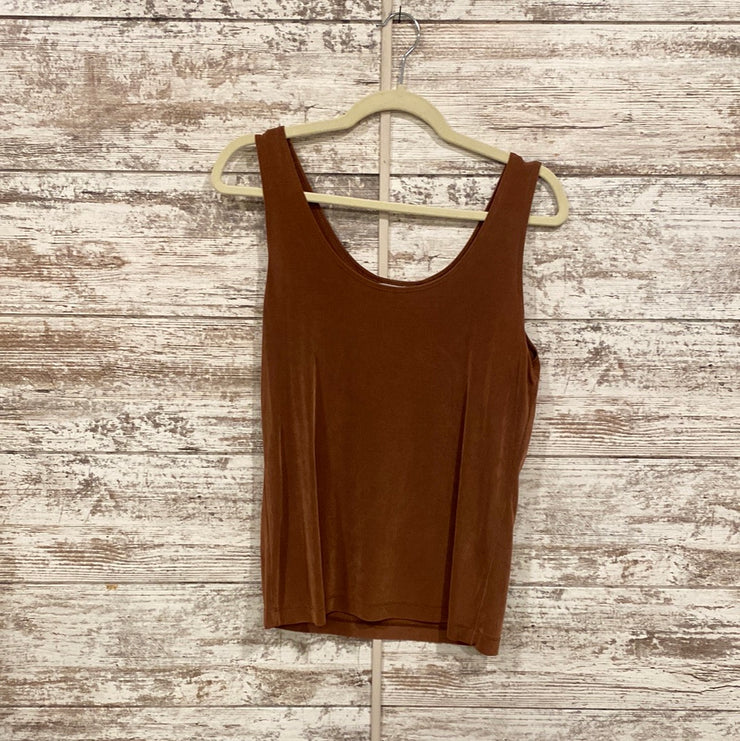 BROWN STRETCH SLEEVELESS TOP