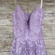 PURPLE/FLORAL A LINE GOWN