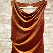 BRONZE VELVET LONG DRESS