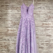 PURPLE/FLORAL A LINE GOWN