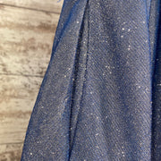 BLUE SPARKLY A LINE GOWN