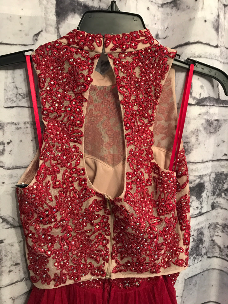 BURGUNDY 2 PC. A LINE GOWN SET