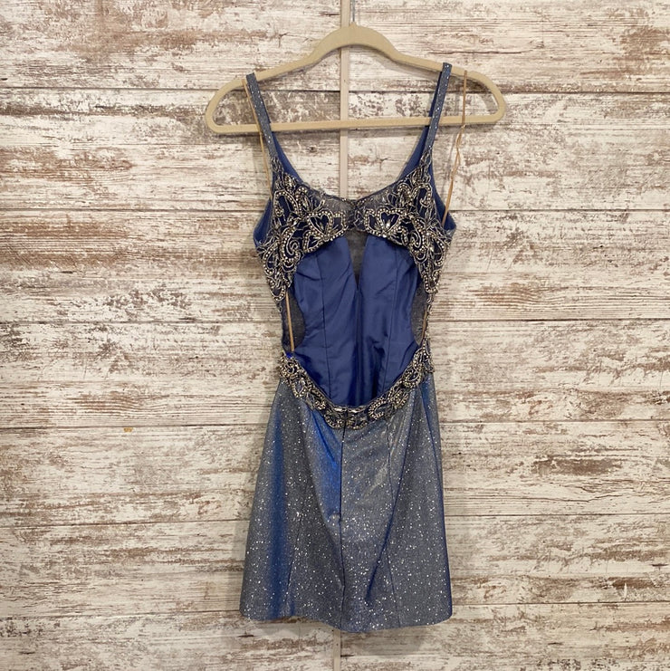 BLUE SPARKLY SHORT DRESS