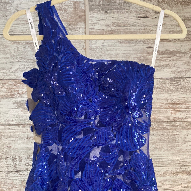 ROYAL BLUE/FLORAL LONG DRESS