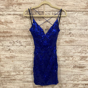 ROYAL BLUE SPARKLY SHORT DRESS