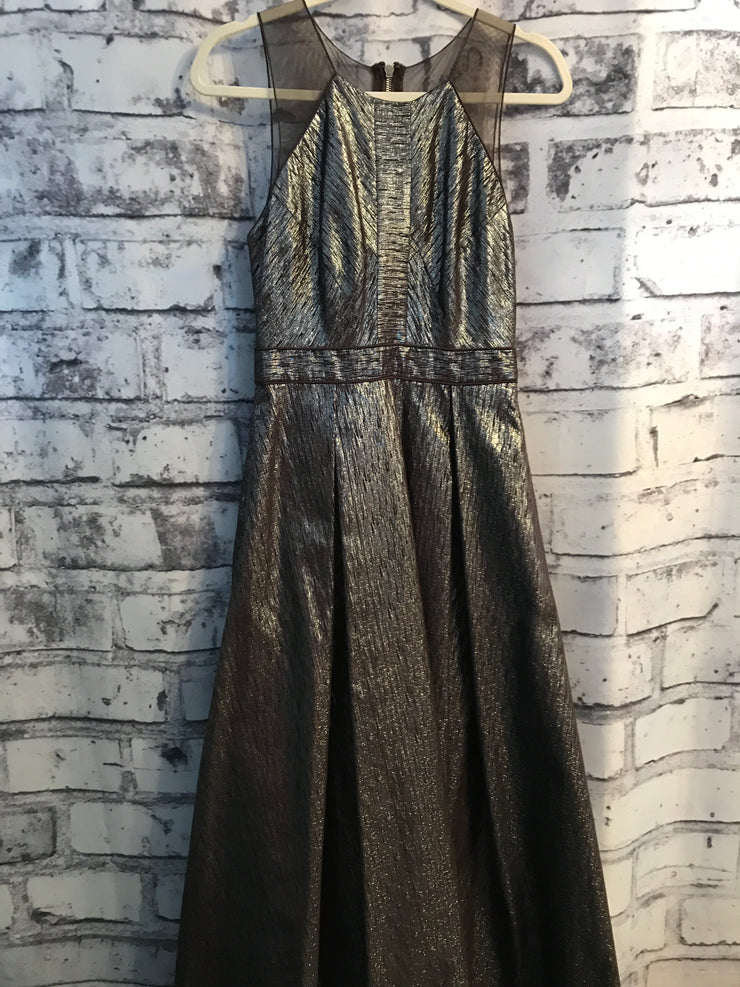 METALLIC A LINE GOWN