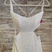 WHITE SPARKLY LONG DRESS