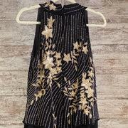 BLACK/TAN LONG EVENING GOWN