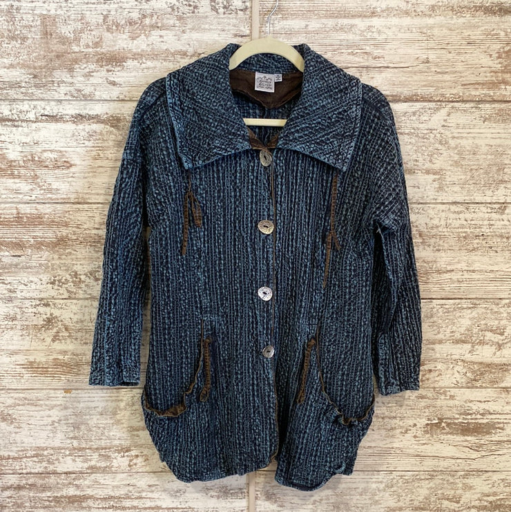 NAVY BUTTON UP JACKET