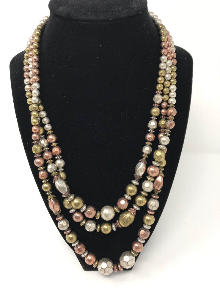 GREEN/BRONZE BEADED NECKLACE