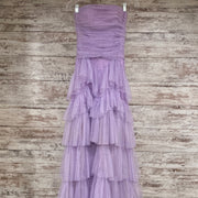 LAVENDER TIERED RUFFLE GOWN