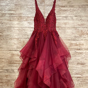 BURGUNDY A LINE W/ RIBBONS