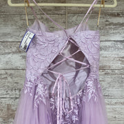 LAVENDER/FLORAL A LINE GOWN