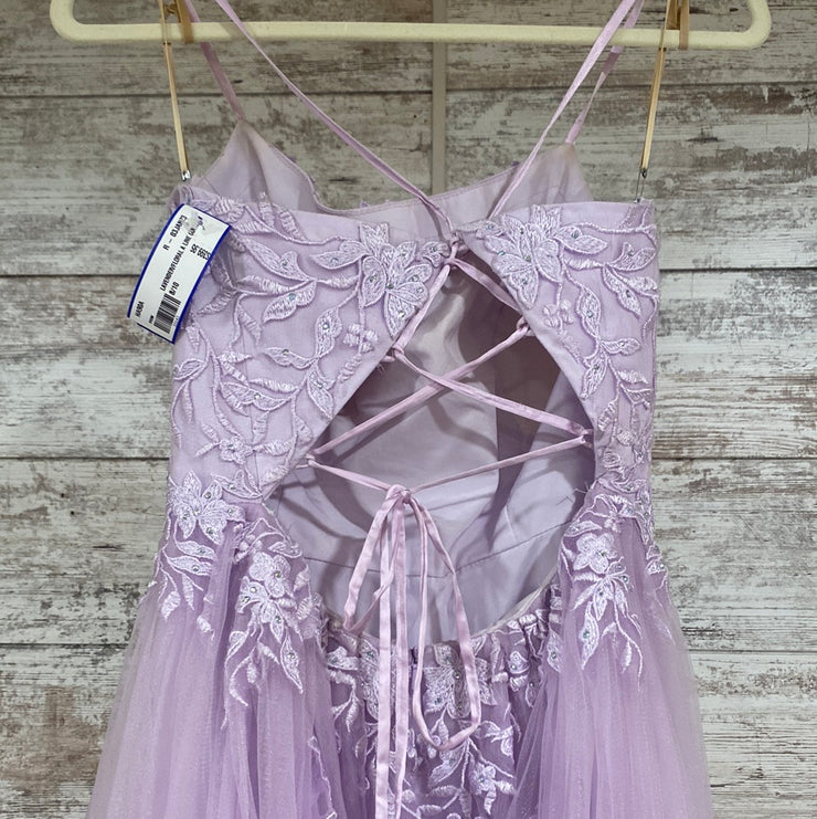LAVENDER/FLORAL A LINE GOWN
