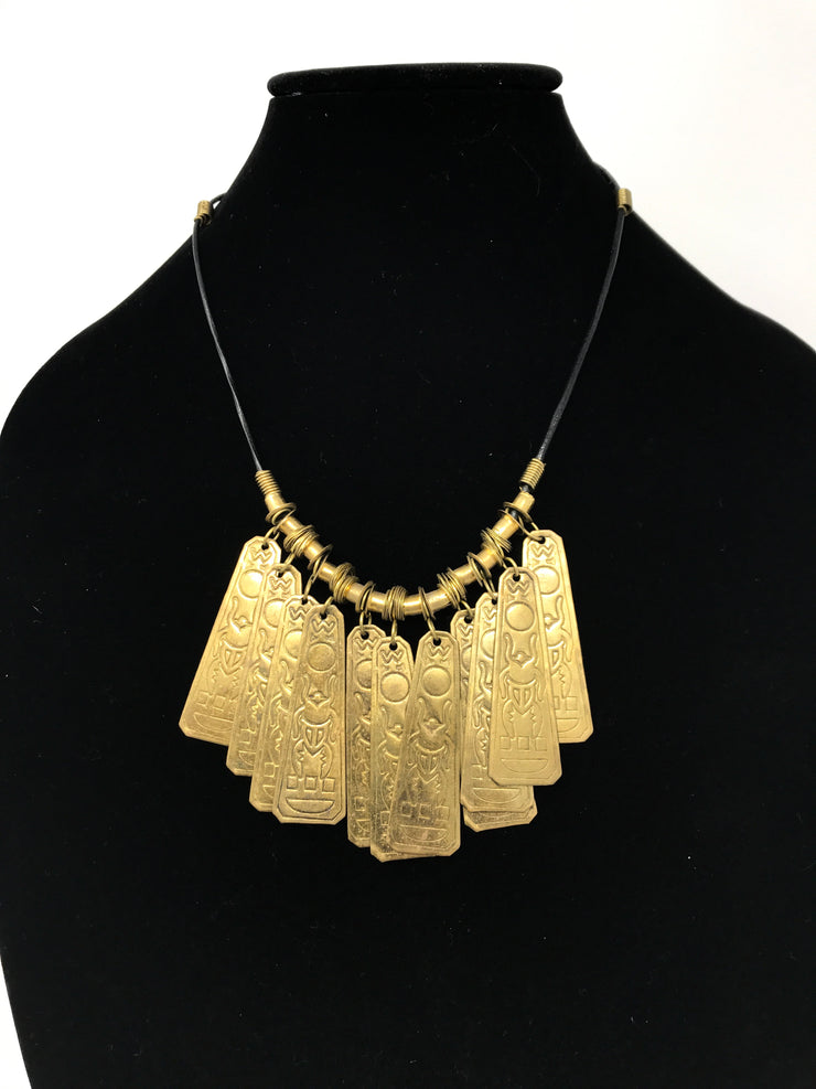 GOLD ENGRAVED PLATED NECKLACE