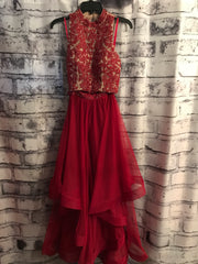 BURGUNDY 2 PC. A LINE GOWN SET