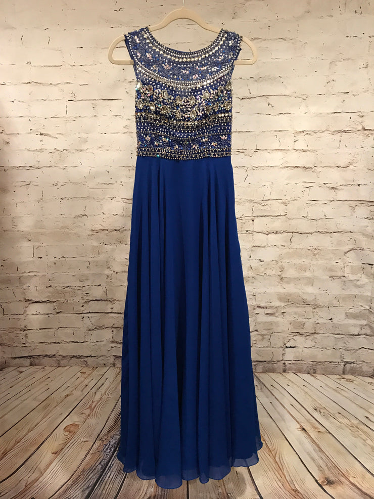 ROYAL BLUE LONG EVENING GOWN