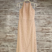 BLUSH LACE LONG EVENING GOWN