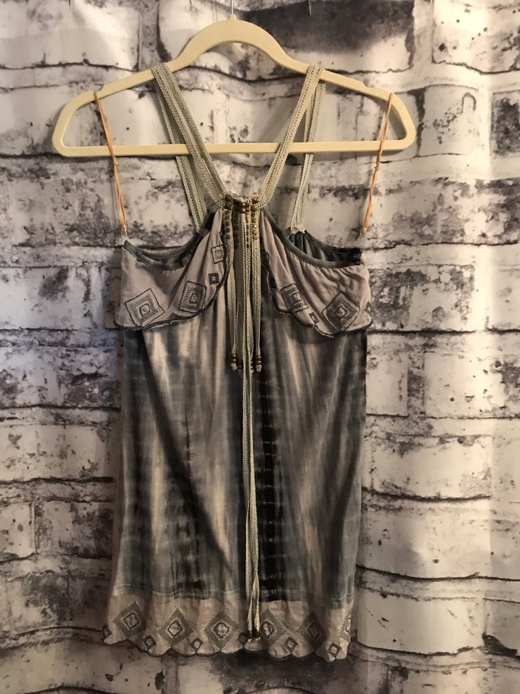 BLUE/GRAY SLEEVELESS TOP