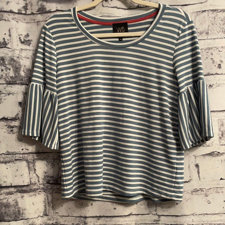 BLUE/WHITE STRIPED TOP