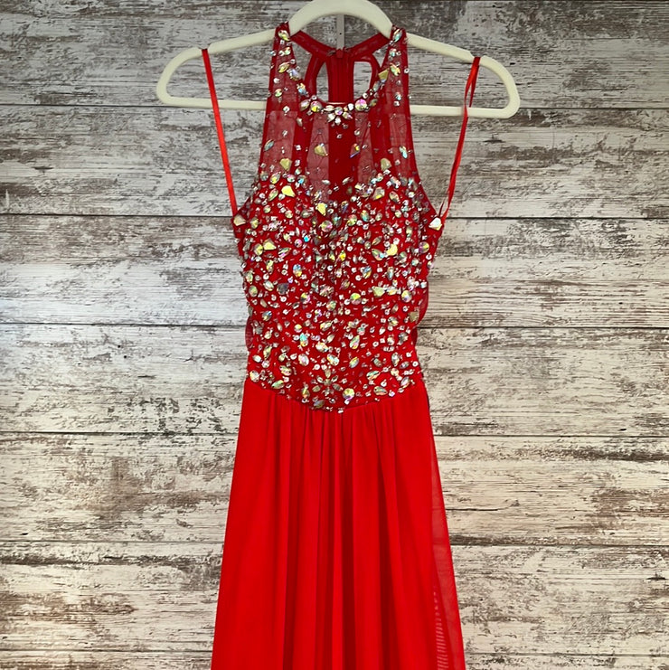 RED LONG EVENING GOWN