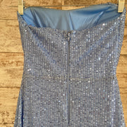 BLUE FULL SEQUIN LONG DRESS