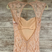 PEACH LACE LONG DRESS