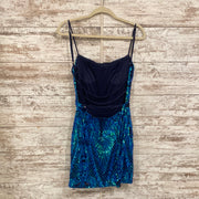 BLUE SEQUIN SHORT DRESS