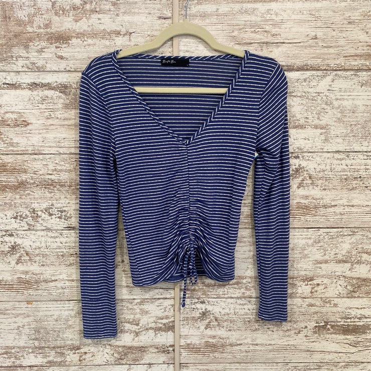 BLUE/WHITE STRIPED TOP