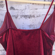 RED VELOUR SHORT DRESS