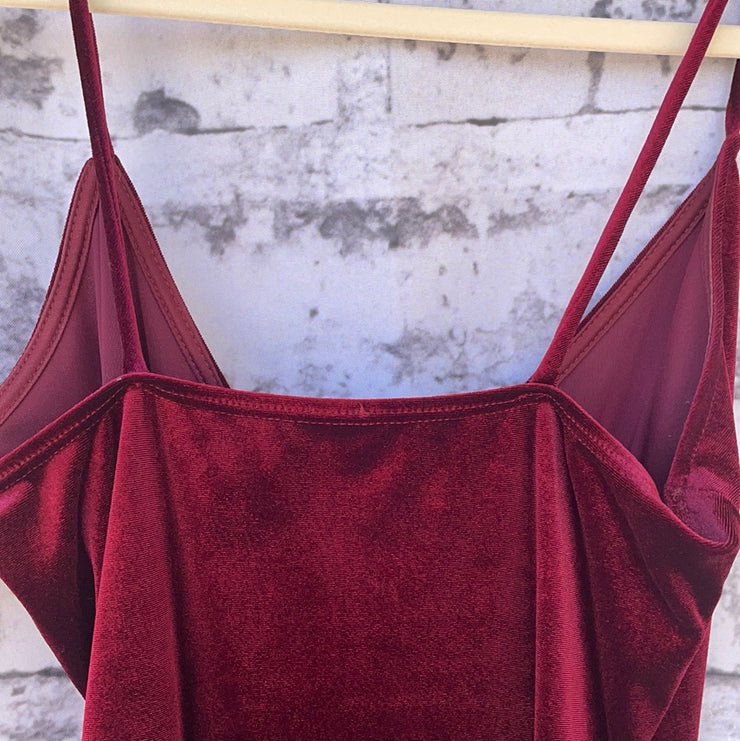 RED VELOUR SHORT DRESS