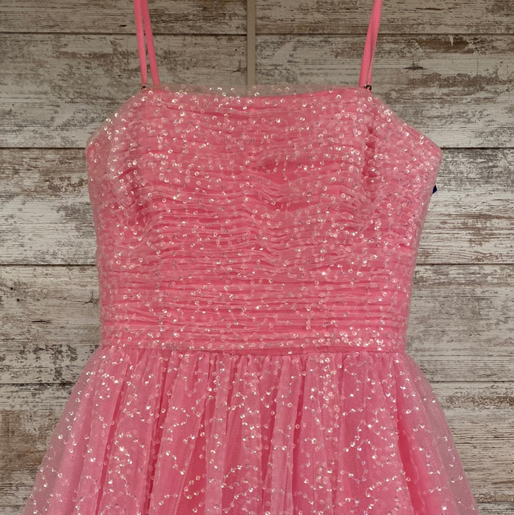 PINK SPARKLY A LINE GOWN