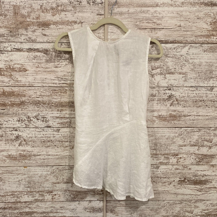 WHITE LINEN SLEEVELESS TOP