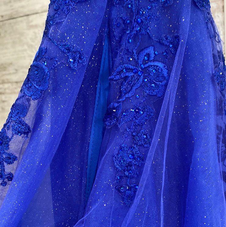 ROYAL BLUE A LINE GOWN