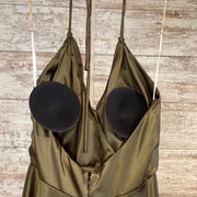 GREEN LONG EVENING GOWN