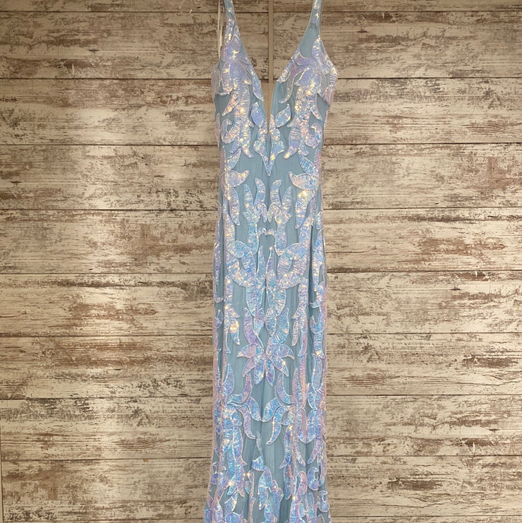 BLUE/PINK SPARKLY LONG DRESS