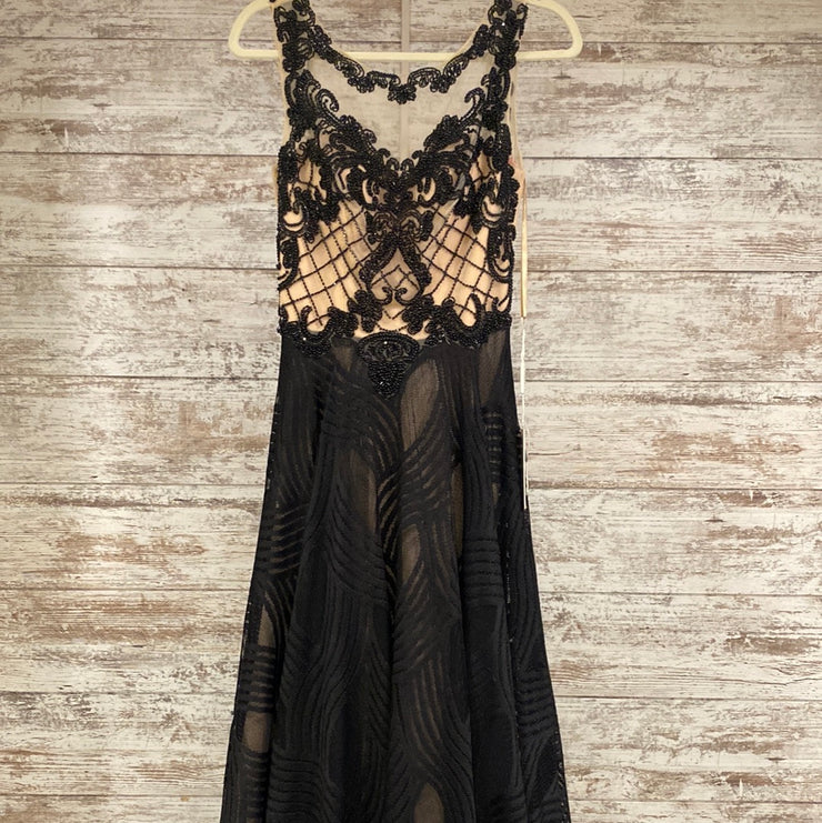 BLACK/TAN A LINE GOWN (NEW)