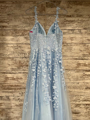 BLUE FLORAL A LINE GOWN (NEW)