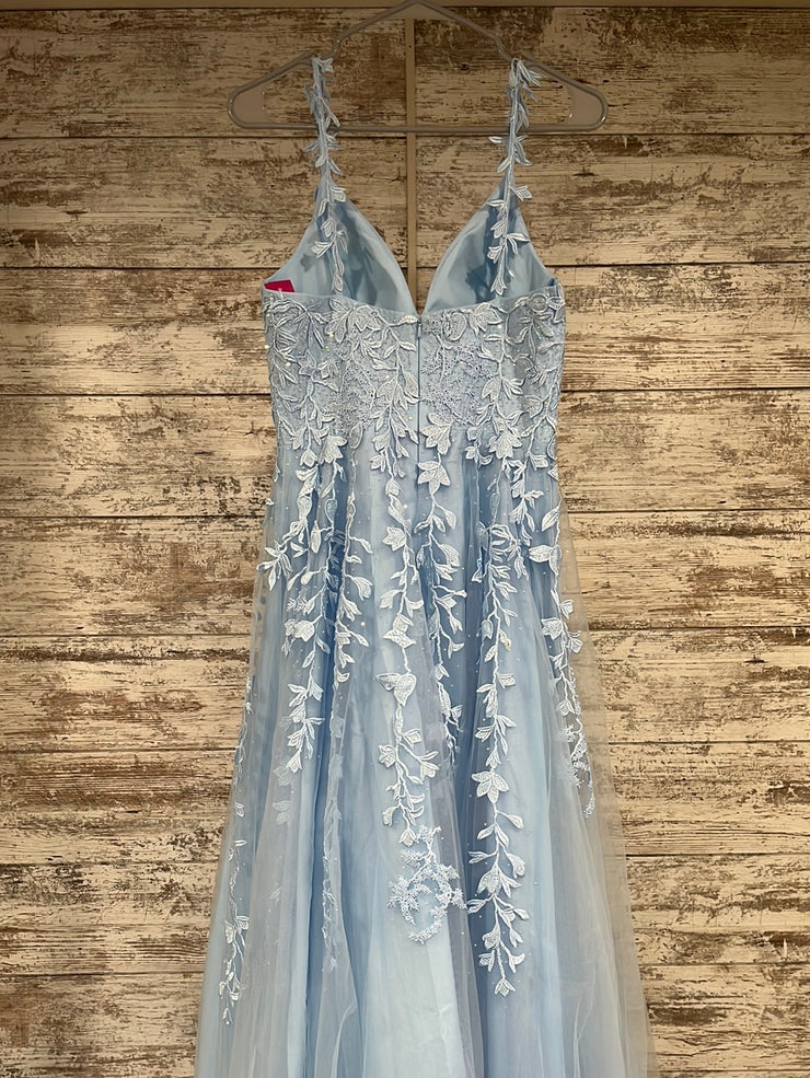 BLUE FLORAL A LINE GOWN (NEW)
