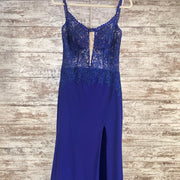 NAVY/ROYAL BLUE/SPARKLY LONG EVENING GOWN