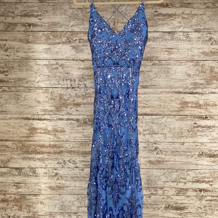 BLUE SPARKLY LONG DRESS