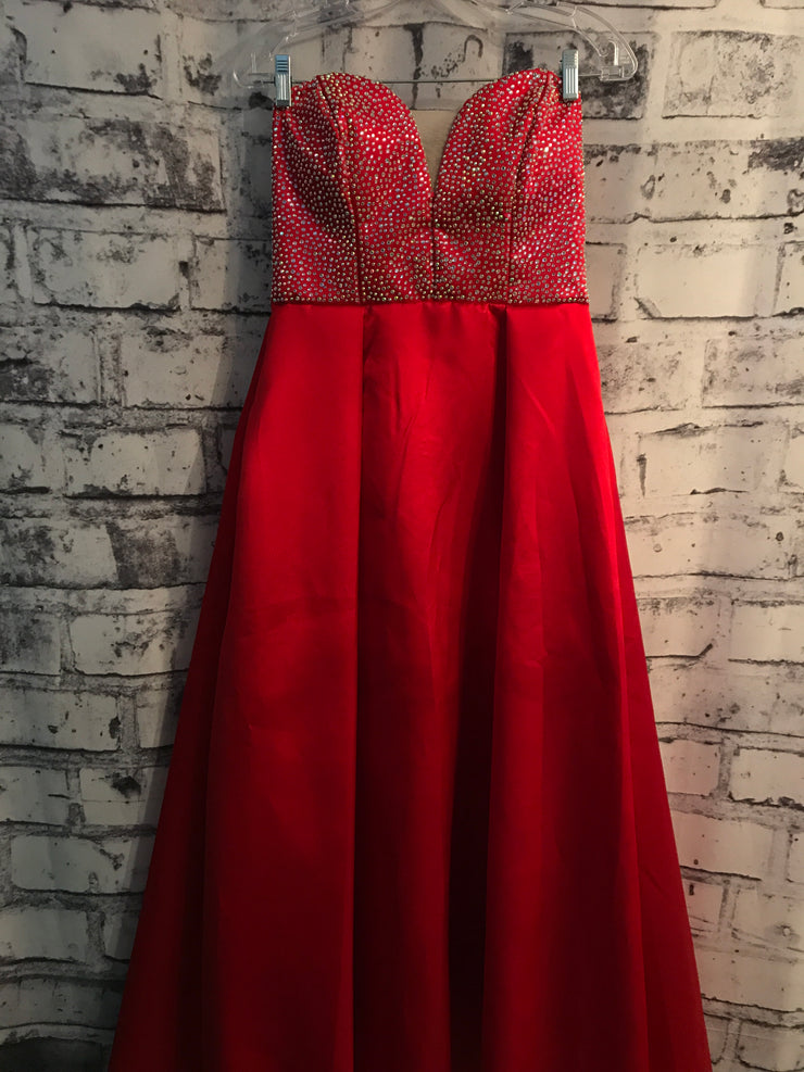 RED BEADED A-LINE GOWN