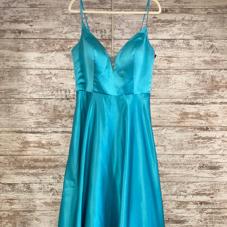 TURQUOISE A LINE GOWN